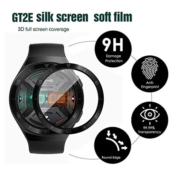 Huawei Watch GT 2E Screen Protector PMMA Plastic Full Coverage HD Clear Ultra Thin Scratch Resistant Fingerprint Resistant